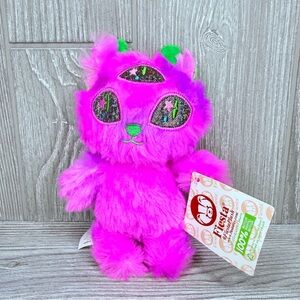 Rare nwt fiesta glitter holographic 3 eye alien plush doll 6 inch monster toy